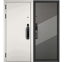 Дверь входная City Max IQ PP 100/163 Белый матовый/Орех пепельный, 2 замка