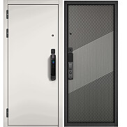 Дверь входная City Max IQ PP 100/163 Белый матовый/Орех пепельный, 2 замка
