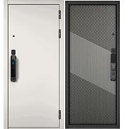 Дверь входная City Max IQ PP 100/163 Белый матовый/Орех пепельный, 2 замка
