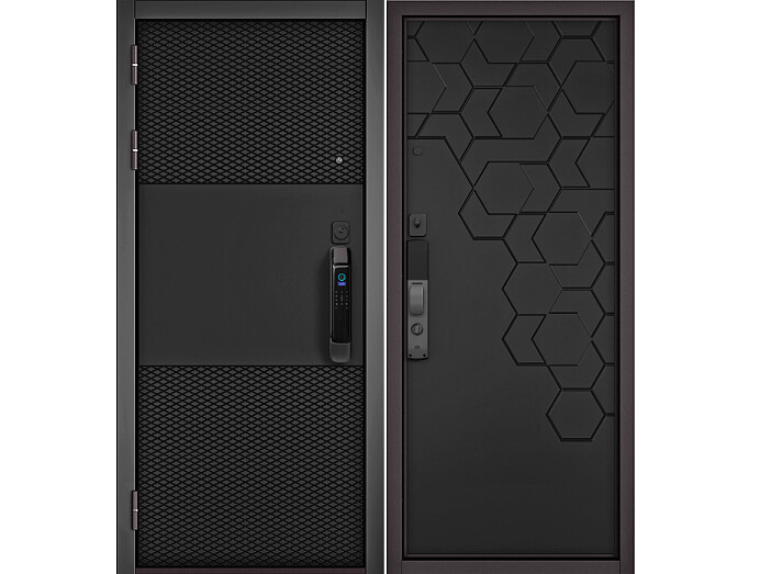ДМ CITY MAX IQ PP Черный муар металлик/МДФ Чёрный матовый , 162 Сsmart/ МДФ Чёрный матовый 184 205*88 Левая