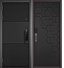 Дверь входная City Max IQ PP 162/184 Чёрный матовый, 162 Сsmart/Чёрный матовый, 184, 2 замка