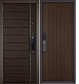 Дверь входная City Max IQ PP 136/161 Шоколад ларче, 136 Сsmart/Дуб коньяк, 161, 2 замка