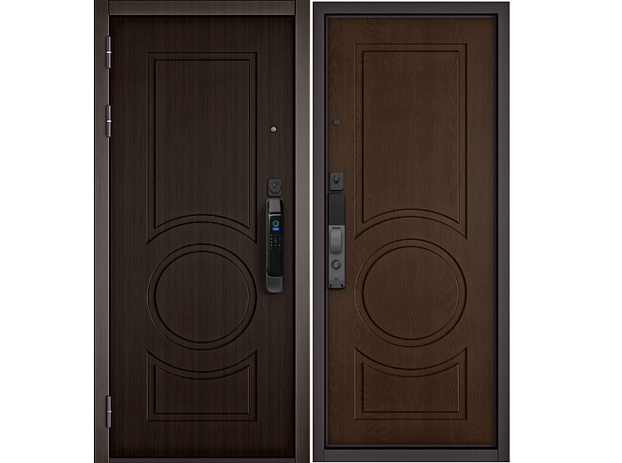 ДМ CITY MAX IQ PP Черный муар металлик/МДФ Шоколад ларче , 6 Сsmart/ МДФ Дуб коньяк 6 205*88 Левая