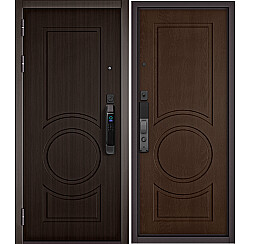 Дверь входная City Max IQ PP 6/6 Шоколад ларче/Дуб коньяк, 2 замка