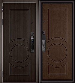 Дверь входная City Max IQ PP 6/6 Дуб коньяк, 6 Сsmart/Шоколад ларче, 6, 2 замка