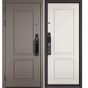 Дверь входная Сити Макс Ай Кью ПП 1/1D Эмаль капучино/Эмаль белоснежная, 2 замка