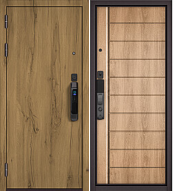 Дверь входная City Max IQ PP 100/136 Дуб Галифакс медовый, 100/Дуб шале натуральный, 136, 2 замка
