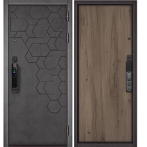 Дверь входная Сити Макс Ай Кью ПП 184/100 Бетон графит/Дуб галифакс грей, 2 замка