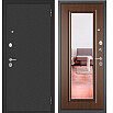 Дверь входная Фэмели Эко МП E-140 Задвижка Антрацит букле/Карамель, с зеркалом, 2 замка, с ночной задвижкой
