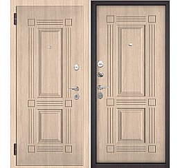 Дверь входная Family Eco PP 104/104 Ясень ривьера крем/Ясень ривьера крем, 2 замка, с ночной задвижкой