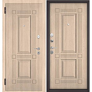 Дверь входная Фэмели Эко ПП 104/104 Ясень ривьера крем/Ясень ривьера крем, 2 замка