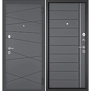 Дверь входная Фэмели Эко ПП 130/136 (фурнитура черная) Оскуро/Оскуро, 2 замка