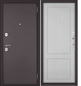 Дверь входная Home Eco PP 100/D1 Карамель, 100/Дуб белый скандинавский, D1, 2 замка, с ночной задвижкой