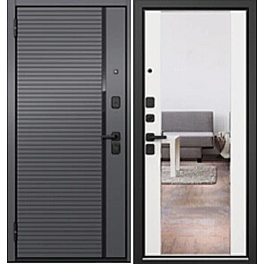 Дверь входная Траст Эко ПП Si-5/164 Оскуро велюто/Белый софт, с зеркалом, 2 замка