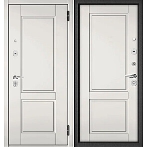 Дверь входная Траст Эко ПП 1/1 (фурнитура черная) Белый софт/Белый софт, 2 замка