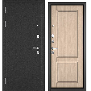 Дверь входная Траст Масс МП 9SD-1 Антрацит букле/Ясень ривьера крем, 2 замка