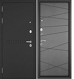 Дверь входная Trust Mass MP 9S-130 Антрацит букле, R-4/Бетон серый, 130, 2 замка, с ночной задвижкой