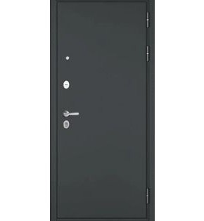 Дверь входная Траст Масс МП 9S-164 Чёрный муар металлик/Графит софт, с зеркалом, 2 замка, с ночной задвижкой