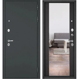 Дверь входная Trust Mass MP 9S-164 Черный муар металлик/Графит Софт, с зеркалом, 2 замка