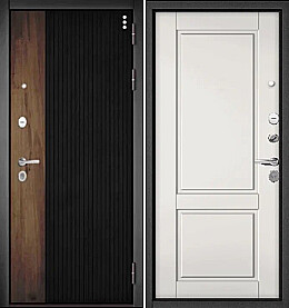 Дверь входная Trust Mass PP 9S-401/1 Черный матовый, 9S-401/Белый софт, 1, 2 замка, с ночной задвижкой