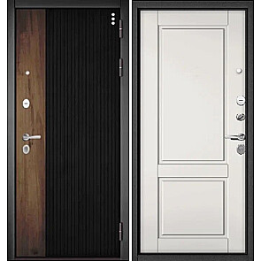 Дверь входная Траст Масс ПП 9S-401/1 Черный матовый/Белый софт, 2 замка