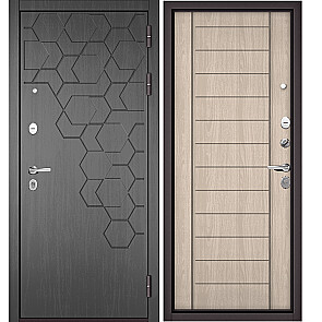 Дверь входная Траст Масс ПП 184/137 Дуб серый/Ясень ривьера айс, 2 замка