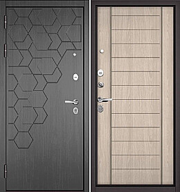 Дверь входная Trust Mass PP 184/137 Дуб серый, 184/Ясень ривьера айс, 137, 2 замка, с ночной задвижкой