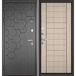 Дверь входная Траст Масс ПП 184/137 Дуб серый/Ясень ривьера айс, 2 замка