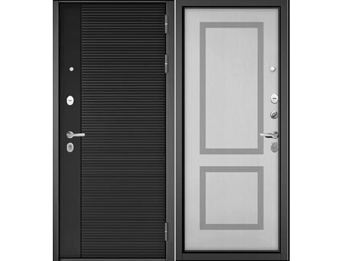 ДМ TRUST MASS РP Антрацит букле/МДФ Чёрный матовый 160/МДФ Дуб белый скандинавский 190  205*96 Правая (фурнитура черная)