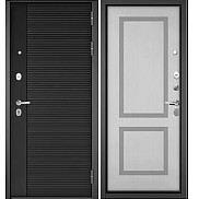 Дверь входная TRUST MASS РP Черный матовый/Дуб белый скандинавский, 2 замка, с ночной задвижкой