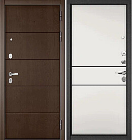 Дверь входная Trust Mass PP 194/201 Дуб коньяк, 194/Белый софт, 201, 2 замка, с ночной задвижкой