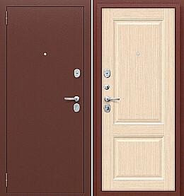 Дверь входная Тайга-7 Антик Медь/Бежевый клен, 2 замка