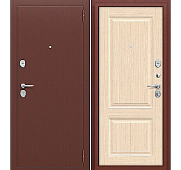 Дверь входная Тайга-7 Антик Медь/Бежевый клен, 2 замка