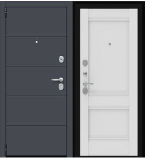 Дверь входная Porta R-3 4/K42 Graphite Pro/Alaska, 2 замка, с ночной задвижкой