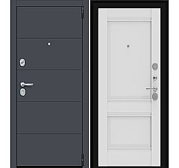 Дверь входная Porta R-3 4/K42 Graphite Pro/Alaska, 2 замка, с ночной задвижкой