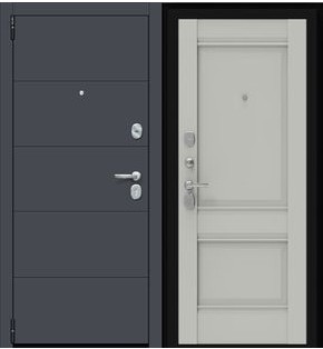 Дверь входная Porta R-3 4/K42 Graphite Pro/Nardo Grey, 2 замка, с ночной задвижкой