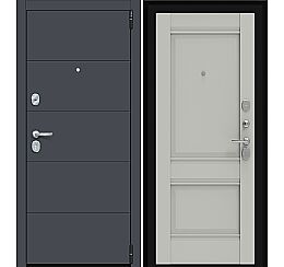 Дверь входная Porta R-3 4/K42 Graphite Pro/Nardo Grey, 2 замка, с ночной задвижкой