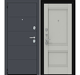 Дверь входная Porta R-3 4/K42 Graphite Pro/Nardo Grey, 2 замка, с ночной задвижкой