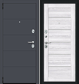 Дверь входная Porta R-3 4/П22 Graphite Pro/Riviera Ice, 2 замка