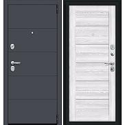 Дверь входная Porta R-3 4/П22 Graphite Pro/Riviera Ice, 2 замка, с ночной задвижкой