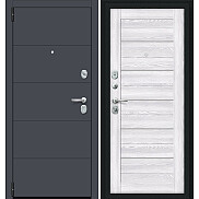 Дверь входная Porta R-3 4/П22 Graphite Pro/Riviera Ice, 2 замка, с ночной задвижкой