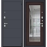 Дверь входная Porta R-3 4/П61 Graphite Pro/Wenge Veralinga, с зеркалом, 2 замка, с ночной задвижкой
