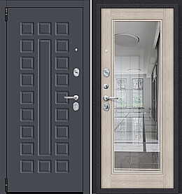 Дверь входная Porta R-3 51/П61 Graphite Pro/Cappuccino Veralinga, с зеркалом, 2 замка