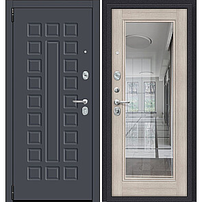 Дверь входная Porta R-3 51/П61 Graphite Pro/Cappuccino Veralinga, с зеркалом, 2 замка