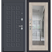 Дверь входная Porta R-3 51/П61 Graphite Pro/Cappuccino Veralinga, с зеркалом, 2 замка, с ночной задвижкой