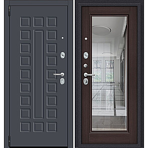 Дверь входная Porta R-3 51/П61 Graphite Pro/Wenge Veralinga, с зеркалом, 2 замка