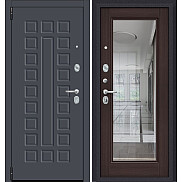 Дверь входная Porta R-3 51/П61 Graphite Pro/Wenge Veralinga, с зеркалом, 2 замка, с ночной задвижкой