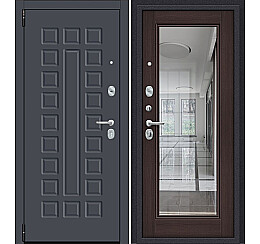 Дверь входная Porta R-3 51/П61 Graphite Pro/Wenge Veralinga, с зеркалом, 2 замка, с ночной задвижкой