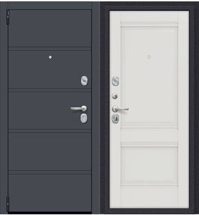 Дверь входная Porta R-3 8/K42 Graphite Pro/Alaska, 2 замка, с ночной задвижкой