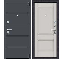 Дверь входная Porta R-3 8/K42 Graphite Pro/Nardo Grey, 2 замка, с ночной задвижкой